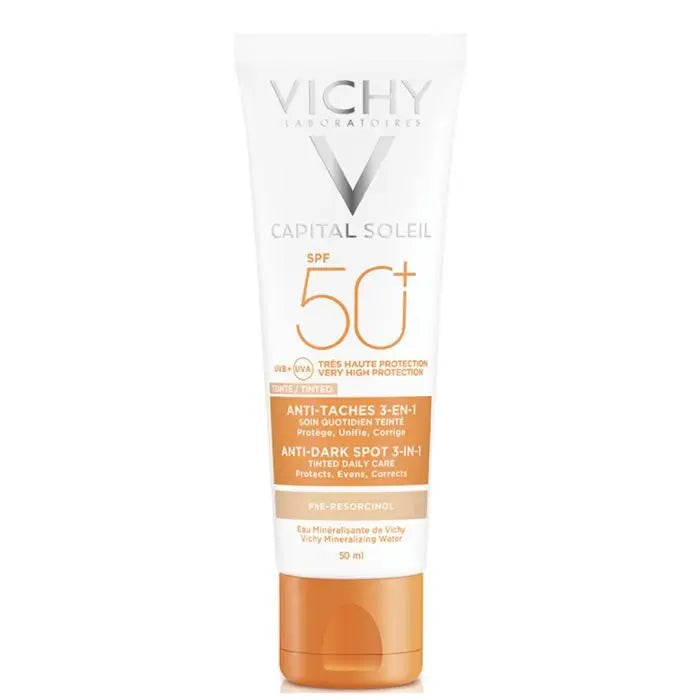 Vichy Capital Soleil Soin Anti-Taches Teinté 3en1 SPF50+ Tous Types de Peaux | 50ml Vichy