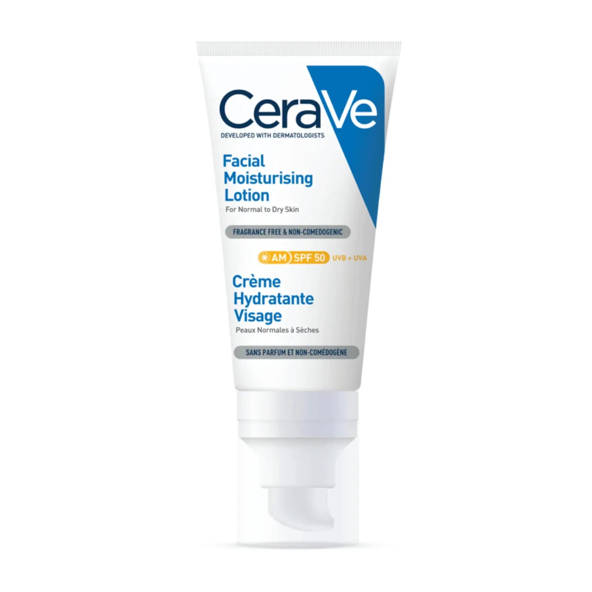 crème hydratante visage SPF50 peaux normales à sèches 52ml CeraVe