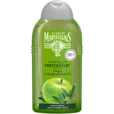 Shampooing Gel Force & Éclat Pomme et Feuilles d'Olivier Bio Le Petit Marseillais 250 ml