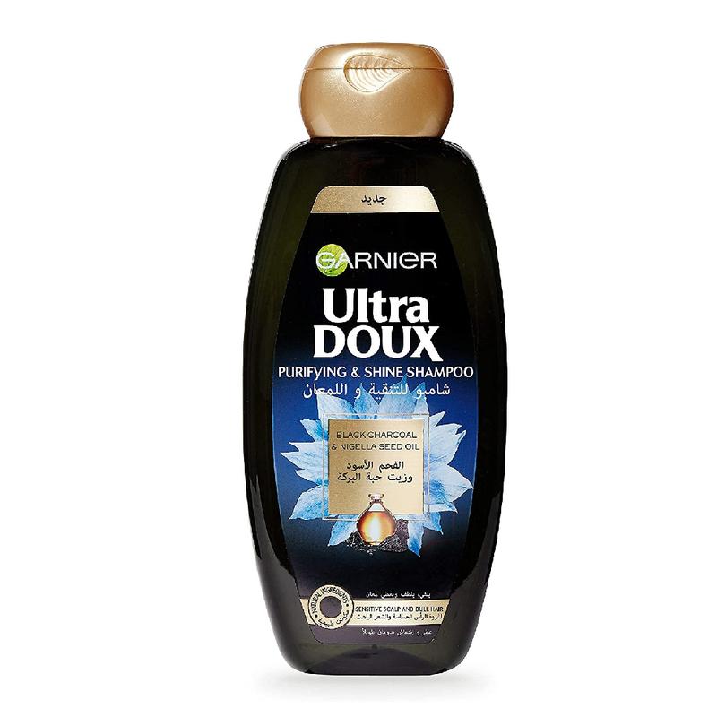 GARNIER ULTRA DOUX SHAMPOOING AU CHARBON NOIR ET HUILE DE NIGELLE 400ML