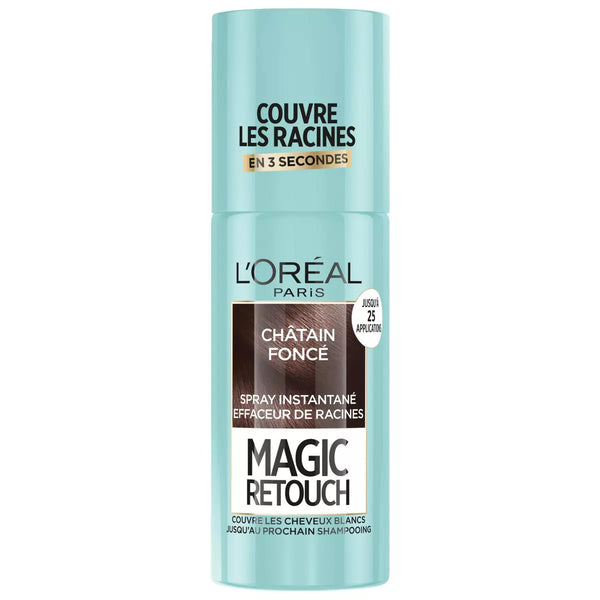 L'Oréal Paris Spray Instantané Correcteur de Racines & Cheveux Blancs, Magic Retouch, Châtain Foncé, 75 ml