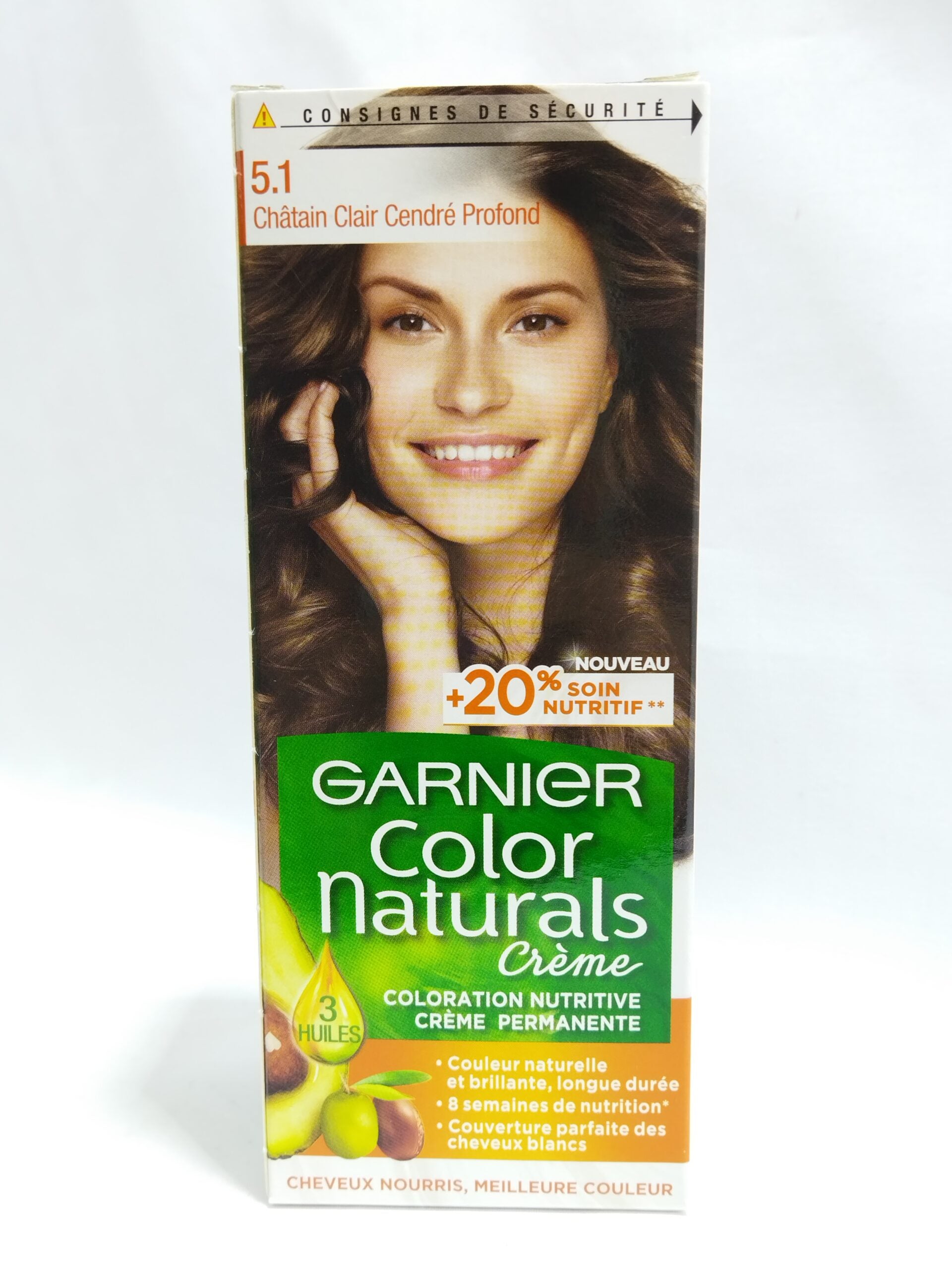 COLORATION GARNIER NATURALS CRÈME 5.1 CHÂTAIN CLAIR CENDRÉ PROFOND