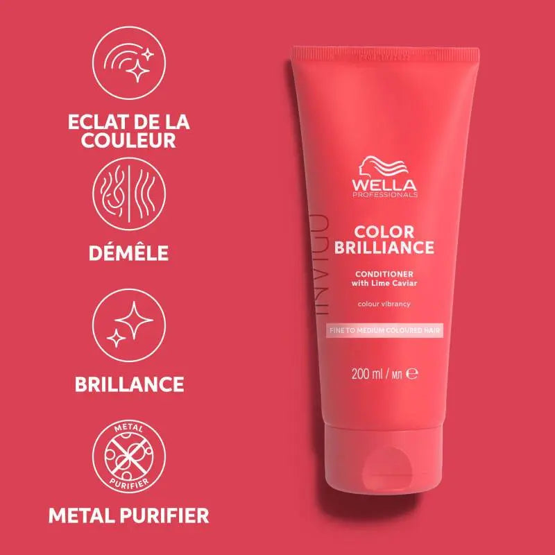 Après-shampoing cheveux colorés et fins à moyens Color Brilliance 200ml Wella professionals