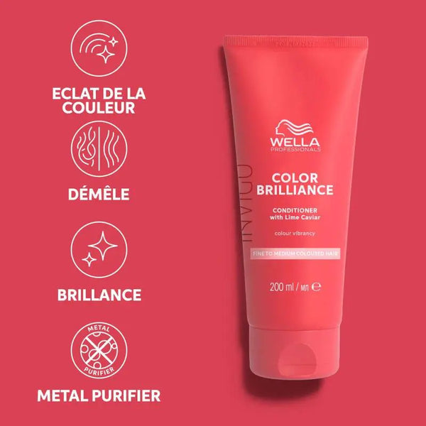 Après-shampoing cheveux colorés et fins à moyens Color Brilliance 200ml Wella professionals