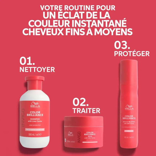 Masque couleur éclatante cheveux fins à moyens 150ml Wella professionals
